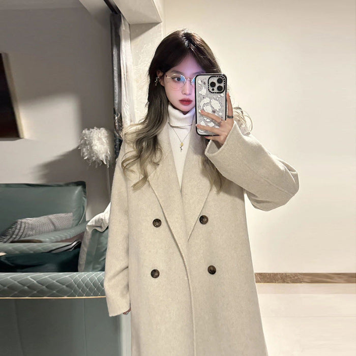 Knee-Length Wool Coat